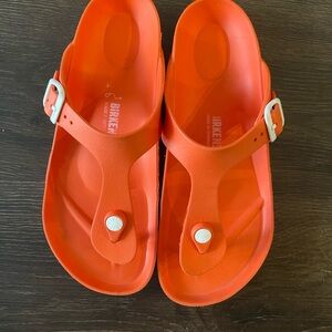 Birkenstock Kids Bright Orange Flip Flops